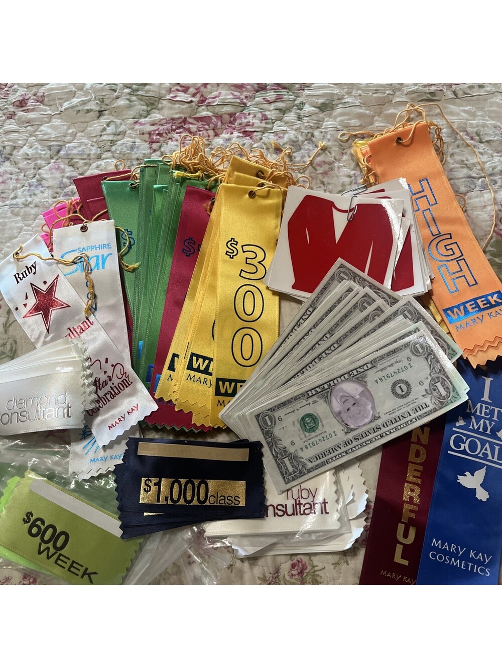 Mary Kay Consultant Awards Lot 200+ Ribbons Golden Goblet Super Star Ephemera